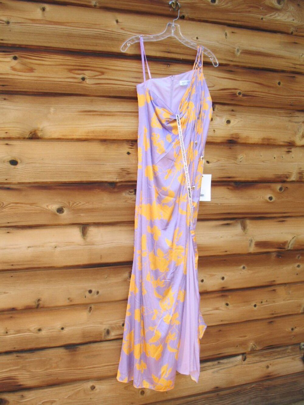 NWT Mac Duggal 68771 Orchid Floral Printed One Shoulder Maxi Dress S - Picture 6 of 15